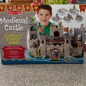 Melissa & Doug Medieval Castle 3D Puzzle - Gray, Red, and Yellow #9046